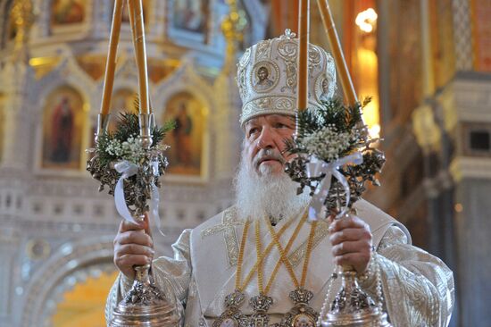 Christmas service at Christ the Savior Cathedral