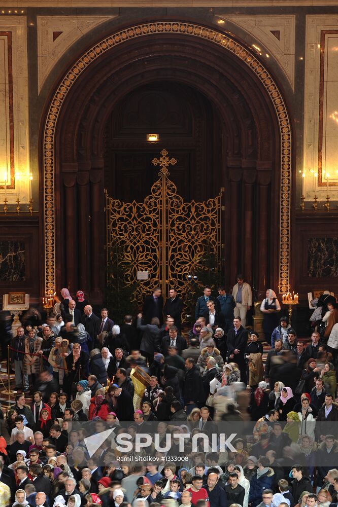 Christmas service at the Cathedral of Christ the Saviour