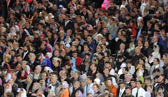 Christmas service at the Cathedral of Christ the Saviour