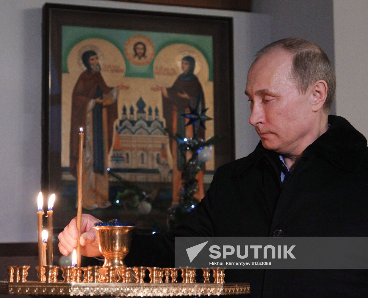 Russian President Vladimir Putin at Christmas service in Sochi