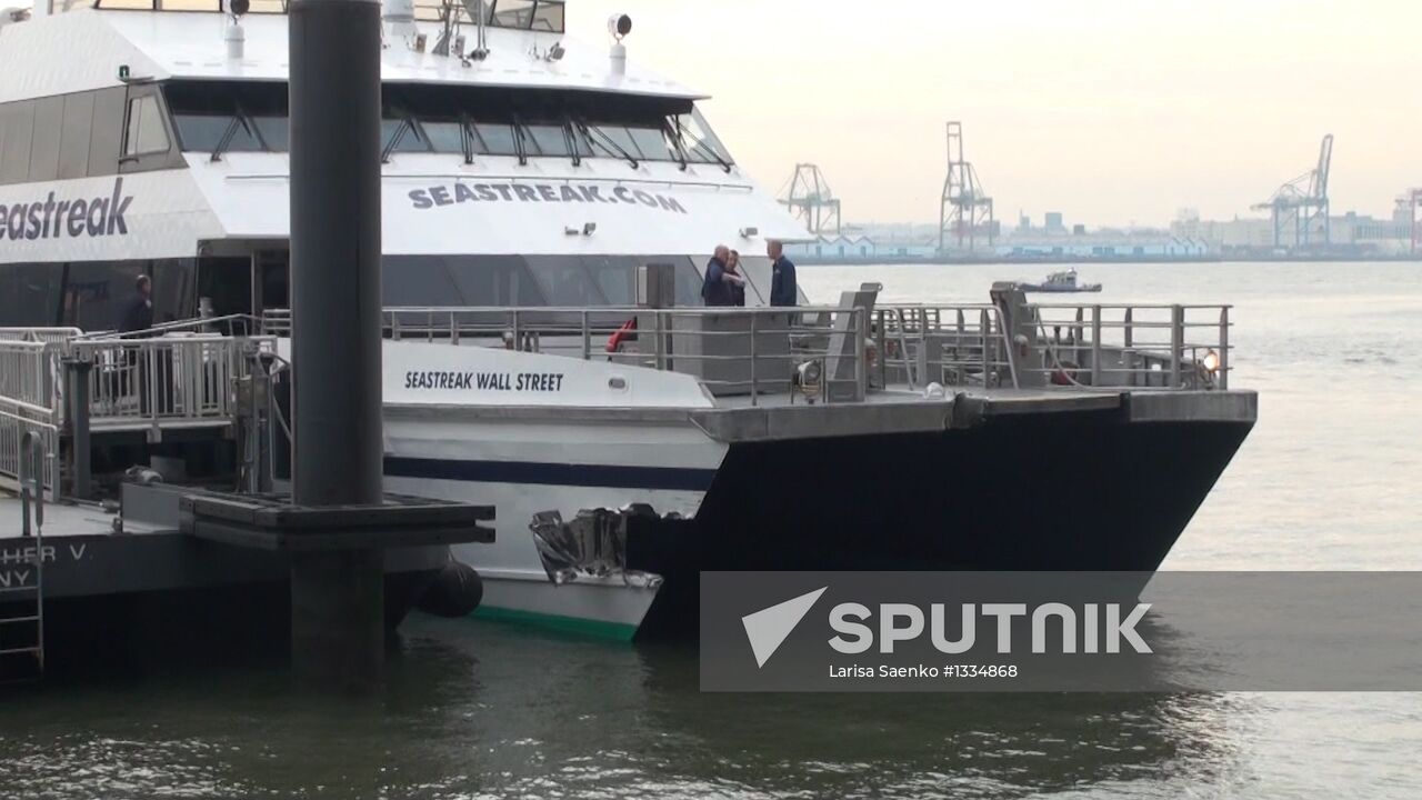 Commuter ferry crashes into pier in New York