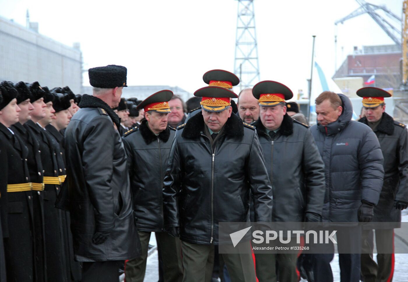 Flag-hoisting at Yury Dolgoruky nuclear-powered submarine