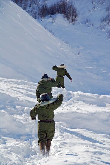 Shelling of avalanches on Transcaucasian highway