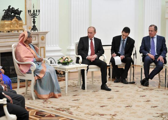 Vladimir Putin meets with Sheikh Hasina in Kremlin