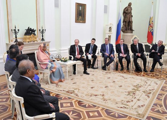 Vladimir Putin meets with Sheikh Hasina in Kremlin