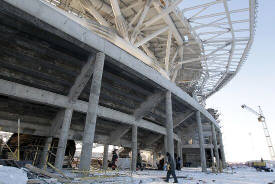 Construction of Rubin Arena in Kazan