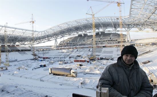 Construction of Rubin Arena in Kazan