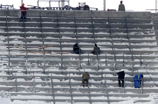 Construction of Rubin Arena in Kazan