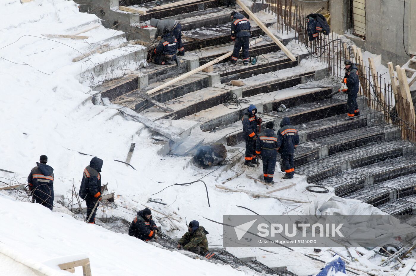 Construction of Rubin Arena in Kazan