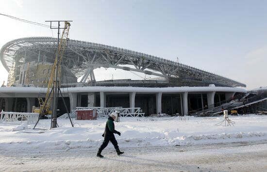 Construction of Rubin Arena in Kazan