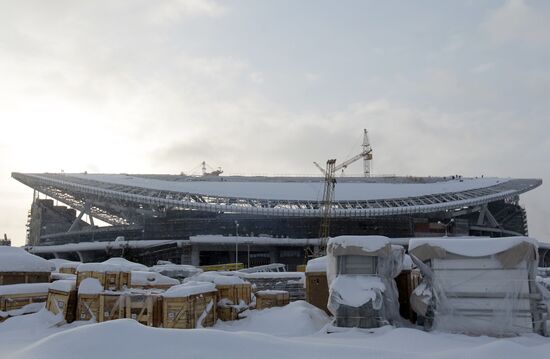Construction of Rubin Arena in Kazan