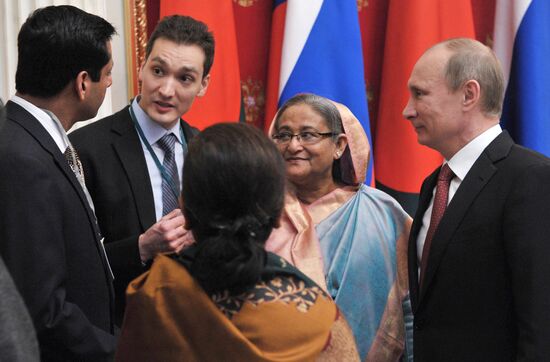 Vladimir Putin meets with Sheikh Hasina in Kremlin