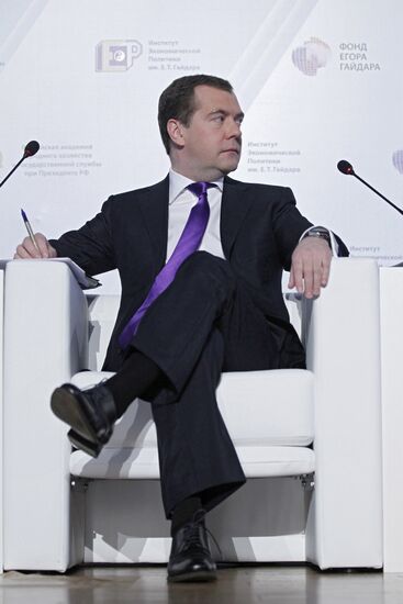 Dmitry Medvedev attends Gaidar Forum, Moscow