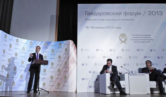 Dmitry Medvedev attends Gaidar Forum, Moscow