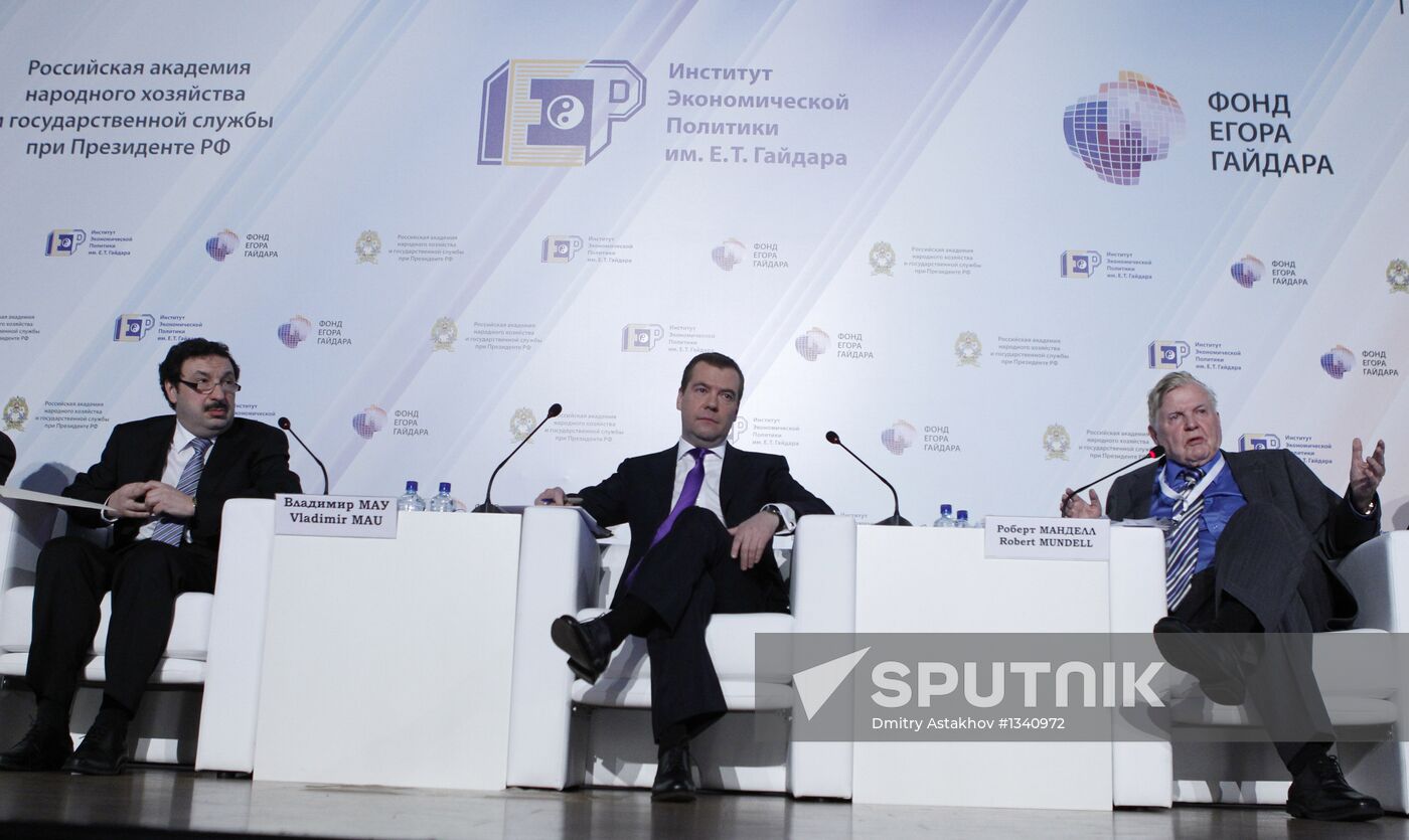 Dmitry Medvedev attends Gaidar Forum, Moscow