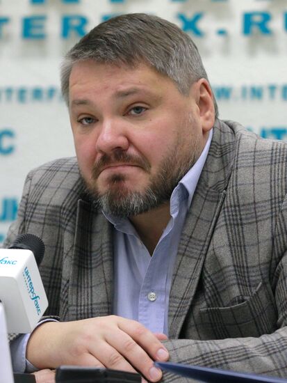 News conference by Monarchist Party's leader Anton Bakov