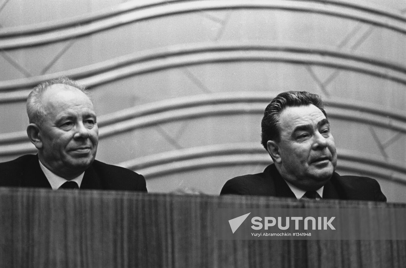 Nikolai Podgorny and Leonid Brezhnev