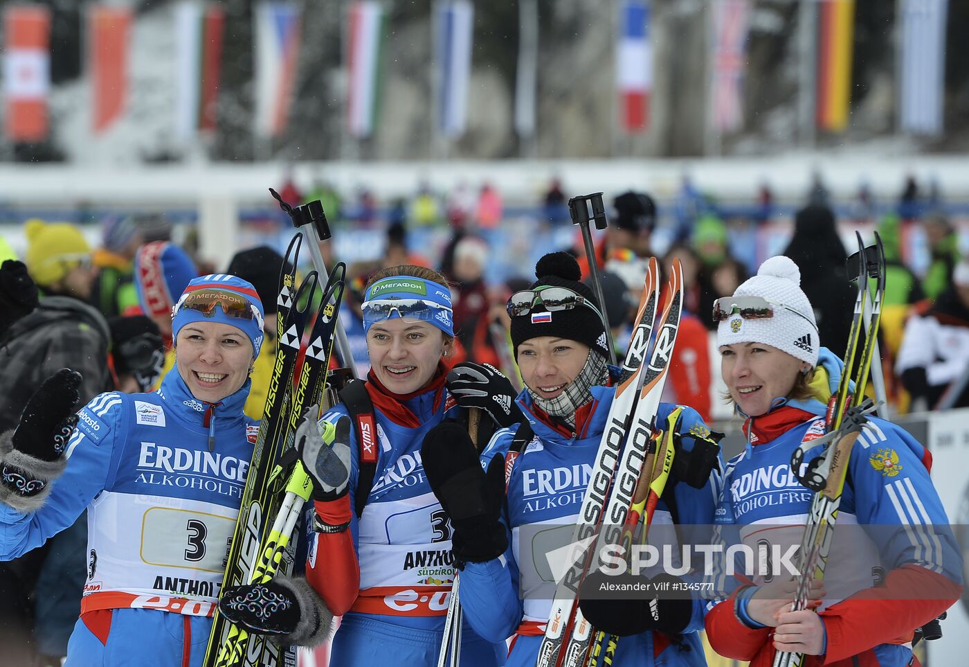 Biathlon 6th stage of World Cup. Women's Relay