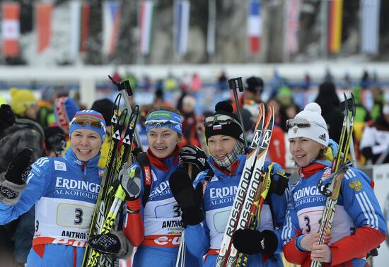 Biathlon 6th stage of World Cup. Women's Relay