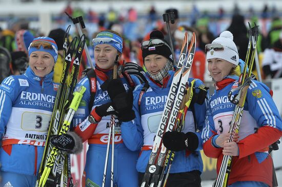 Biathlon 6th stage of World Cup. Women's Relay