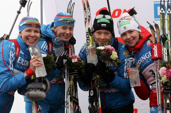 Biathlon 6th stage of World Cup. Women's Relay