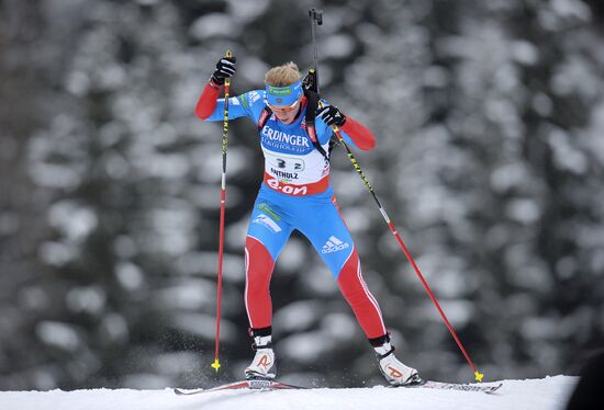 Biathlon 6th stage of World Cup. Women's Relay