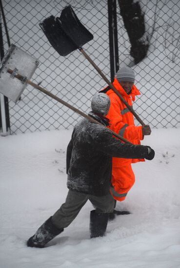 Snowfall in Moscow