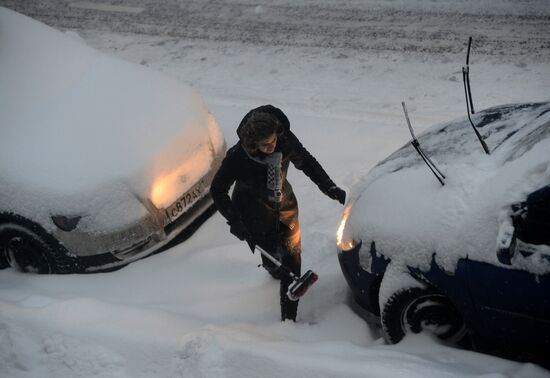 Snowfall in Moscow
