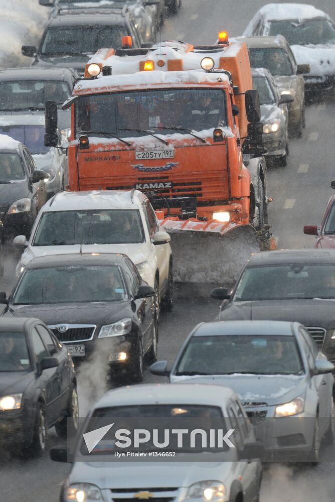 Snowfall in Moscow