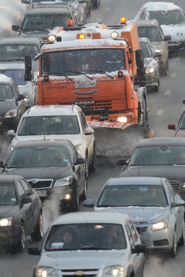 Snowfall in Moscow