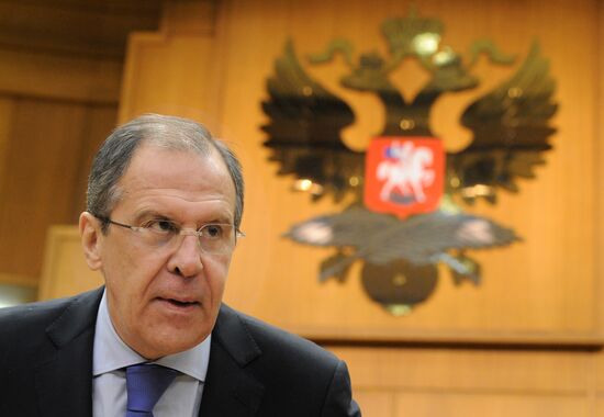 Russian Foreign Minister Sergei Lavrov gives news conference