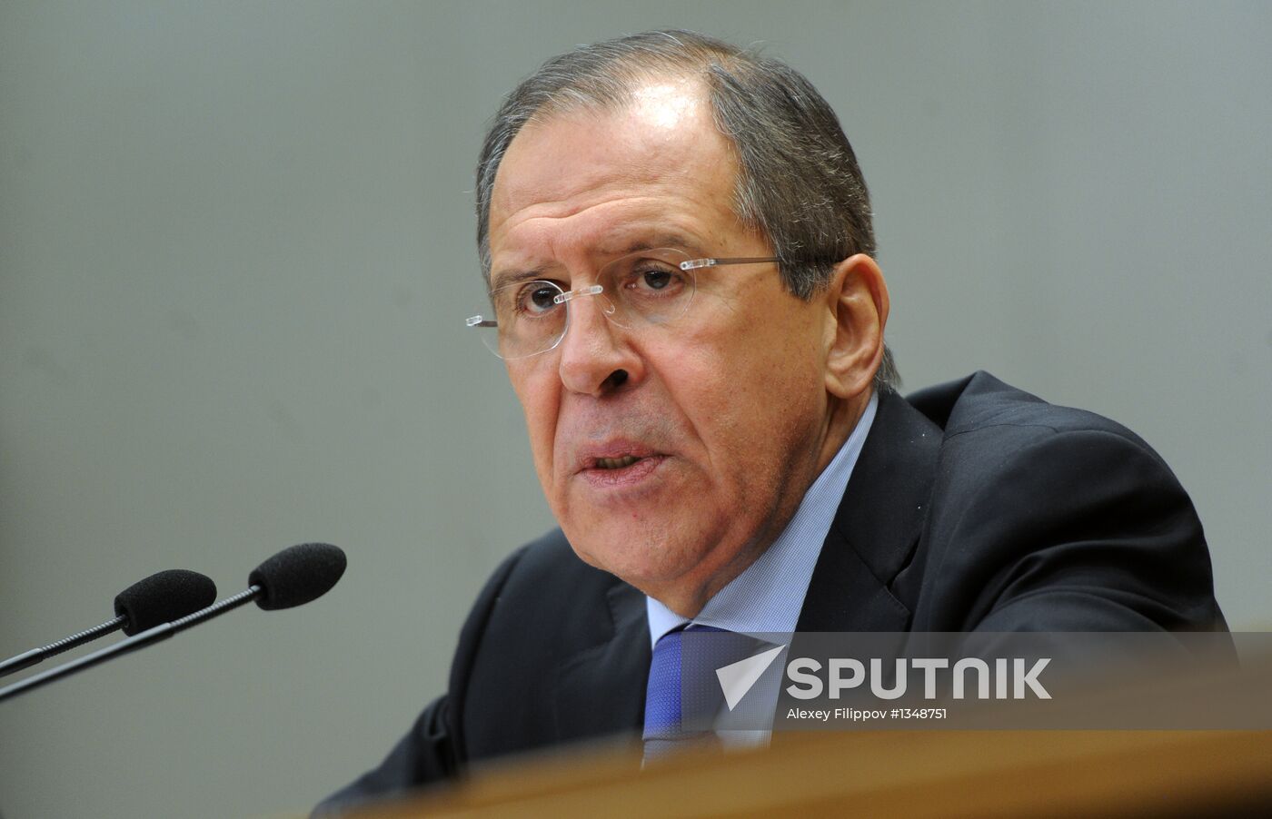 Russian Foreign Minister Sergei Lavrov gives news conference