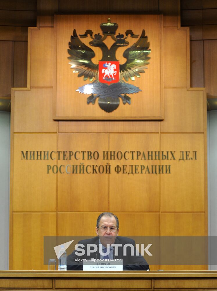 Russian Foreign Minister Sergei Lavrov gives news conference