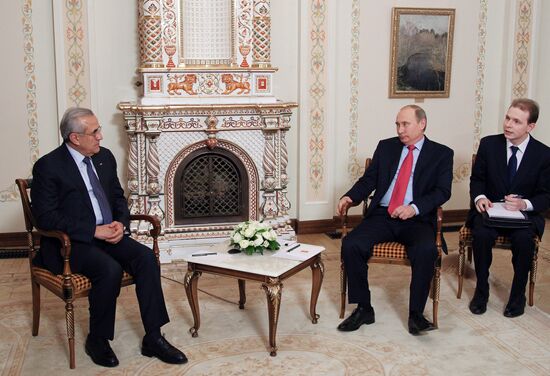 President Vladimir Putin meets with Michel Suleiman