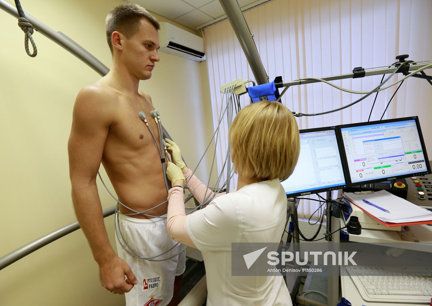 Football. Medical examinations of Spartak football club players