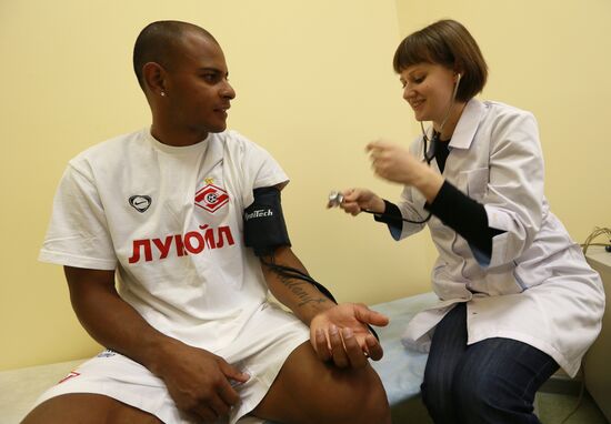 Football. Medical examinations of Spartak football club players