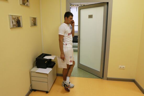 Football. Medical examinations of Spartak football club players