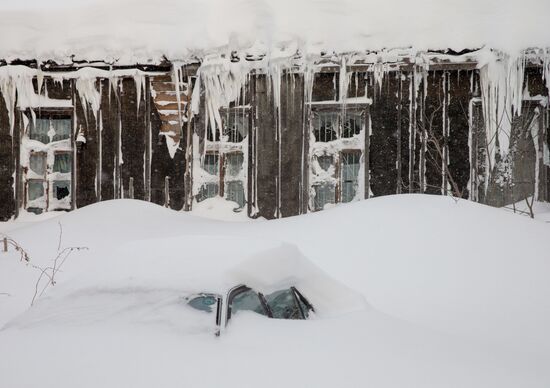 Aftermath of low-pressure system in Sakhalin