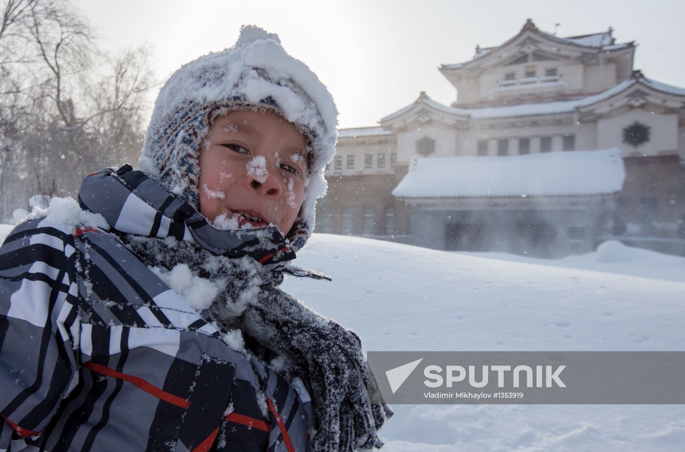 Aftermath of low-pressure system in Sakhalin