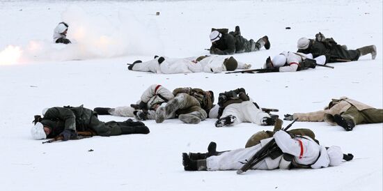 Re-enacting of battle for Leningrad