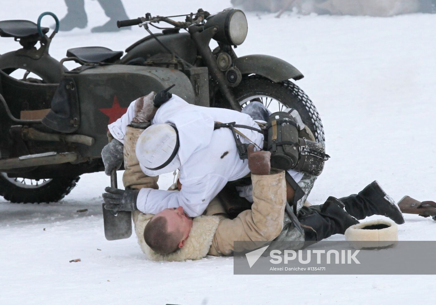 Re-enacting of battle for Leningrad