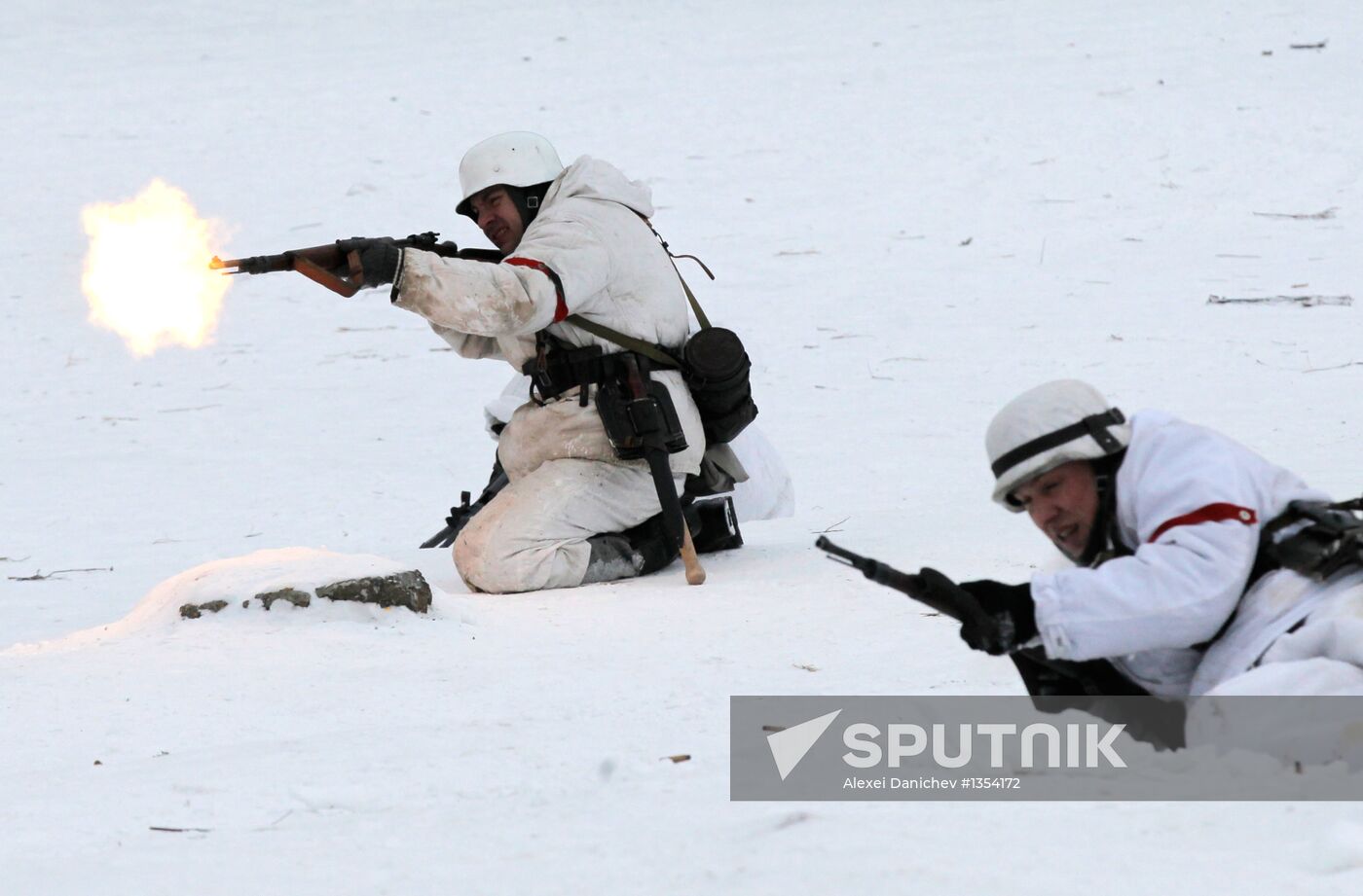 Re-enacting of battle for Leningrad