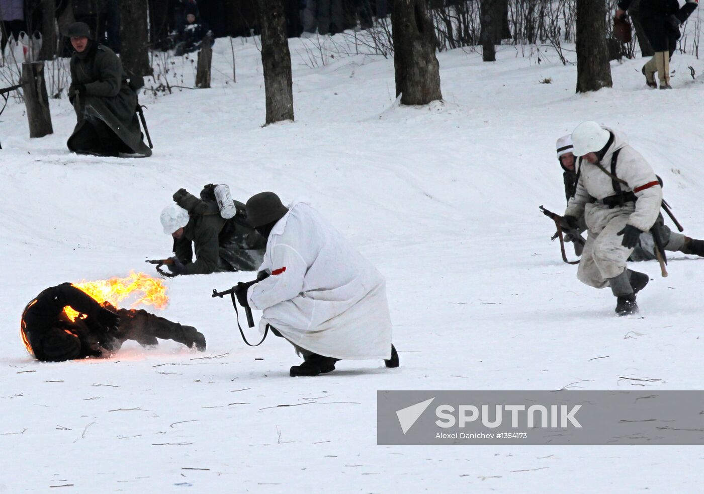 Re-enacting of battle for Leningrad