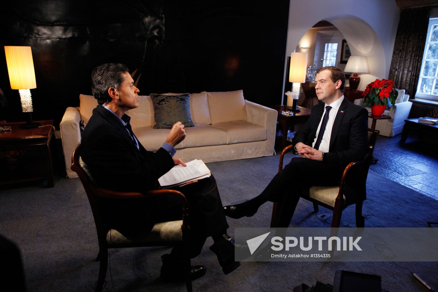 Dmitry Medvedev gives interview to CNN news channel
