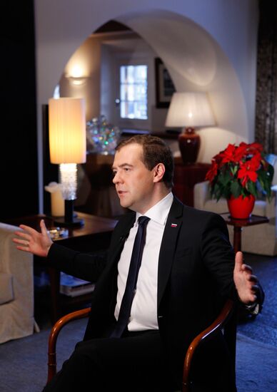 Dmitry Medvedev gives interview to CNN news channel