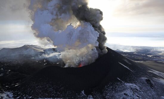 Eruption of Volcano Plosky Tolbachik in Kamchatka
