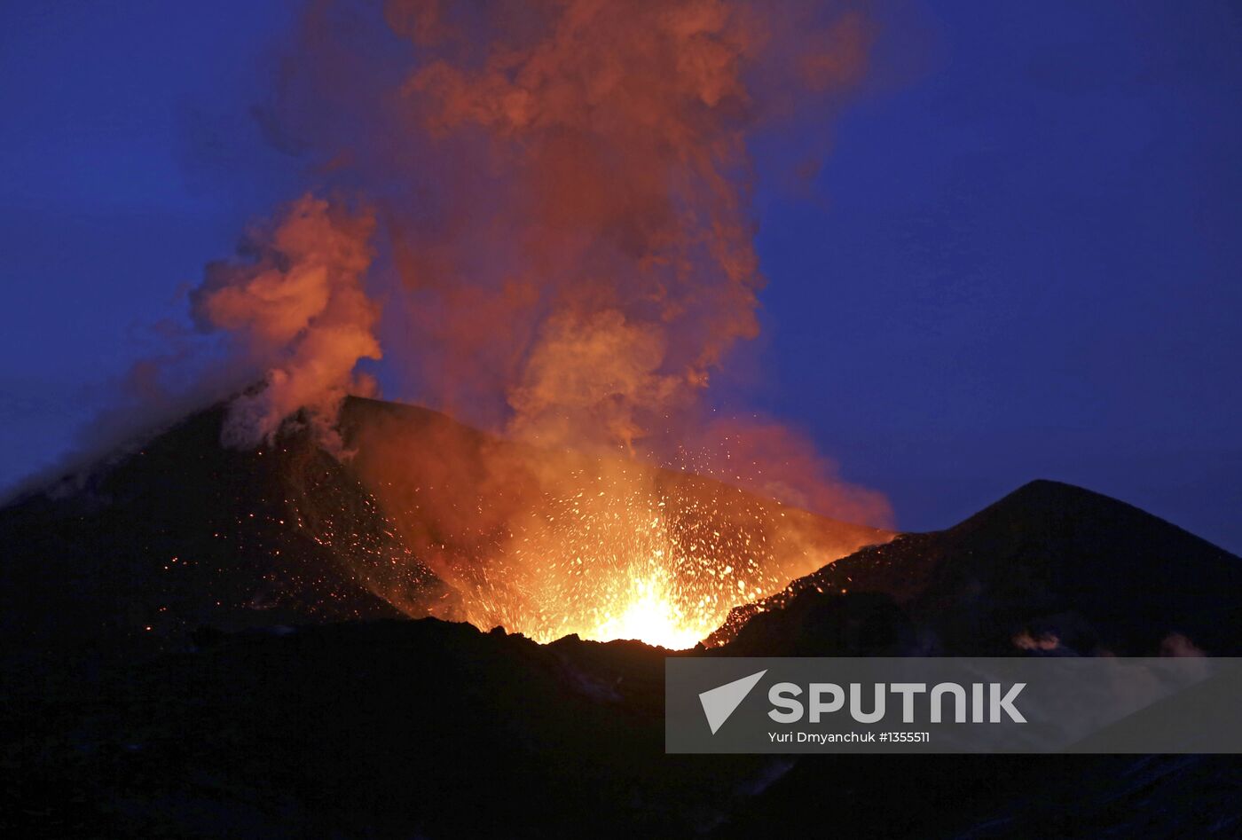 Eruption of Volcano Plosky Tolbachik in Kamchatka