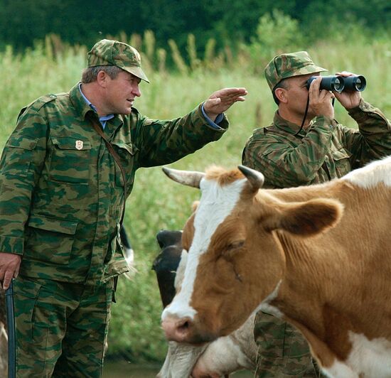 People's militia squad in Ust-Bagaryak village, Kurgan Region