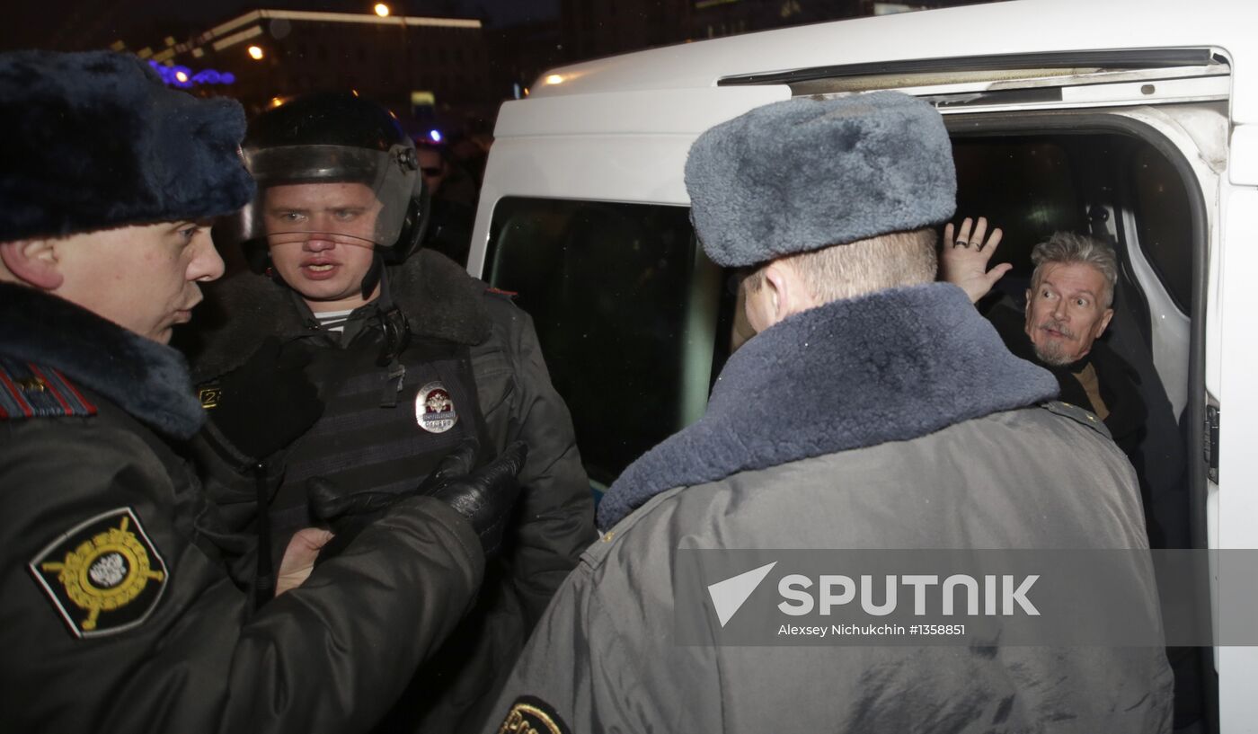 Strategy 31 protest on Triumfalnaya Square