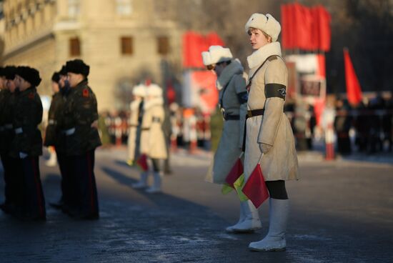 Parade rehearsal for 70th anniversary of Battle of Stalingrad